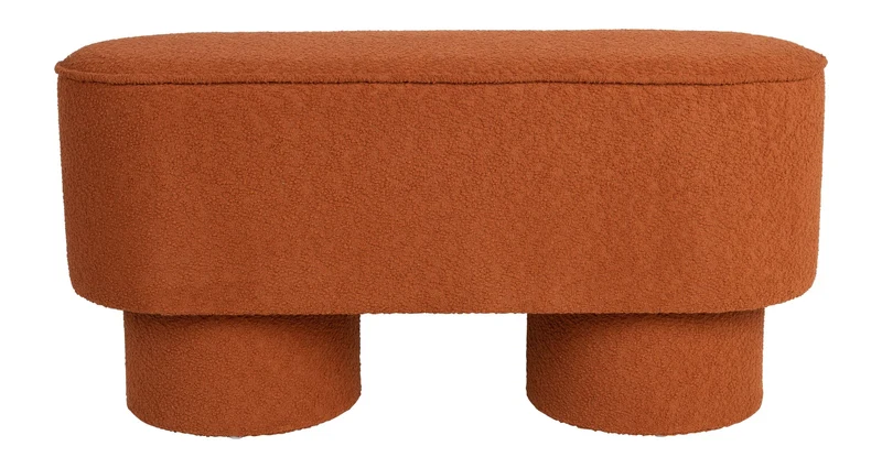 Sitzbank Marcos Red Brown mit Stoffbezug für Wohnzimmer, Kiefernrahmen