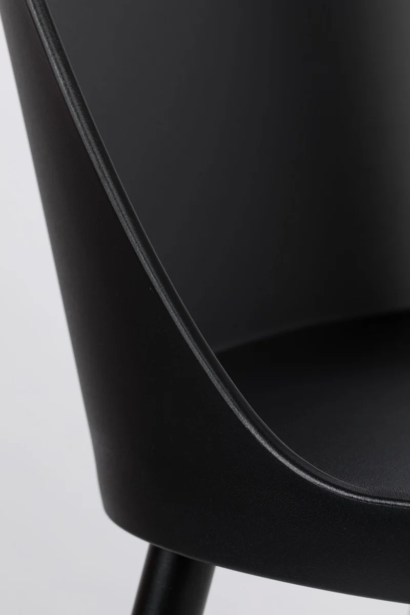 Esszimmerstuhl Pip im 2er-Set, Schwarz mit Metallbeinen für Wohnzimmer