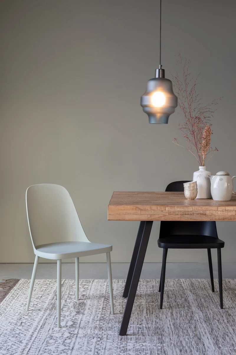 Esszimmerstuhl Pip im 2er-Set, Schwarz mit Metallbeinen für Wohnzimmer