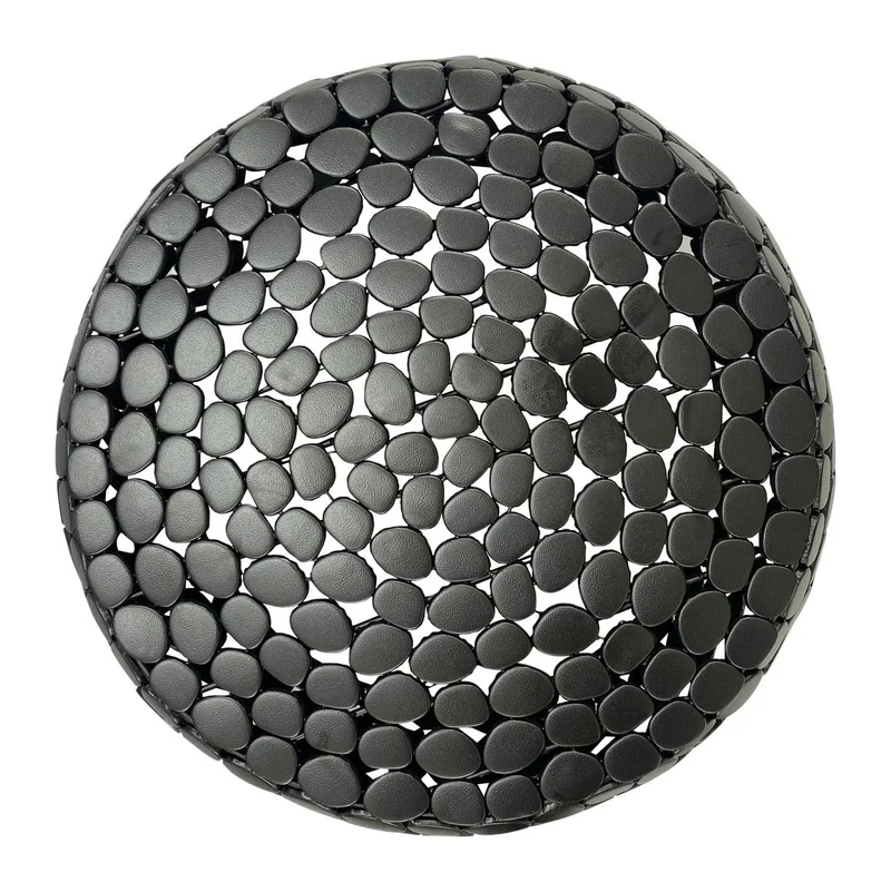 Couchtisch Aluminium rund, Schwarz mit Anti-Rutsch-Noppen von Wohnling