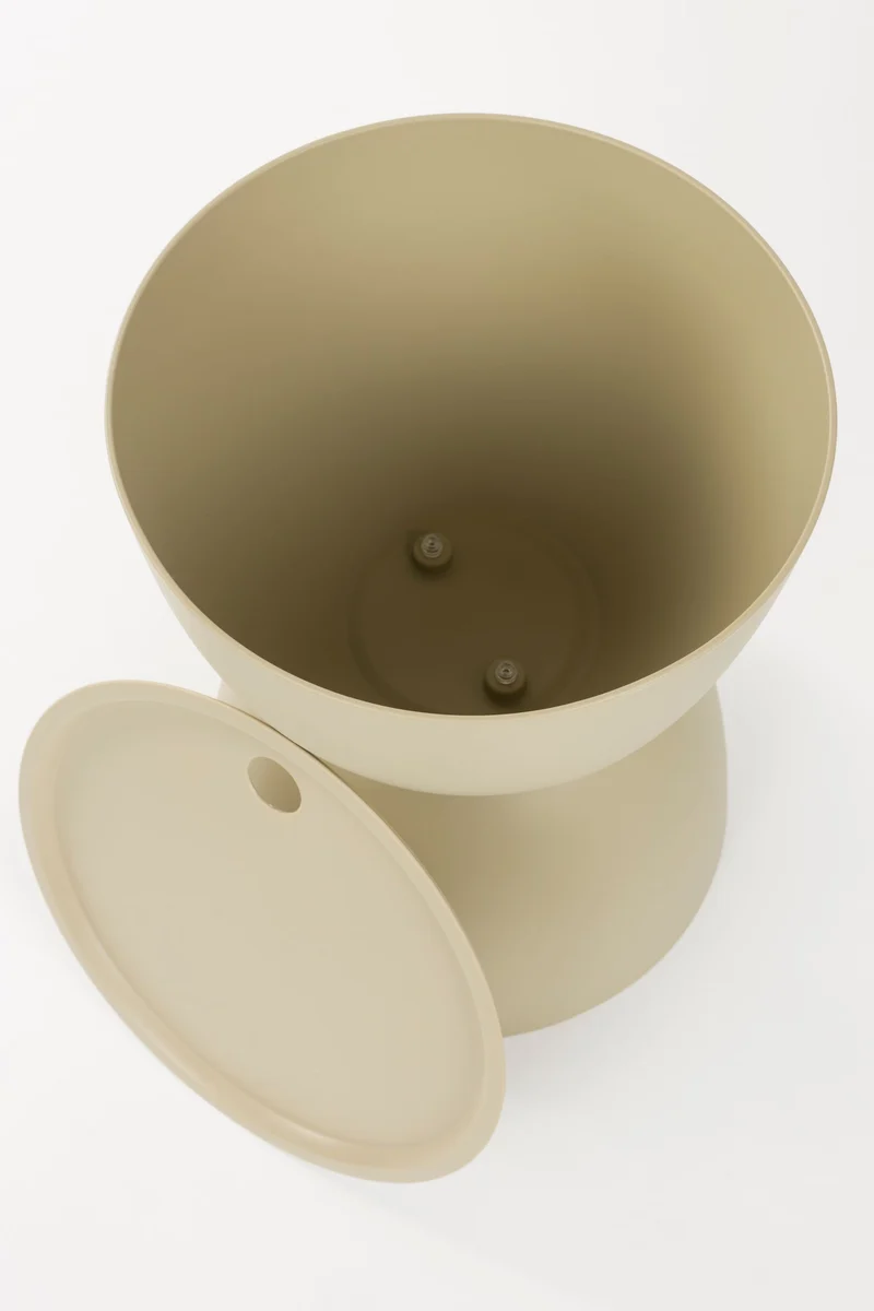 Beistelltisch Mara Beige mit abnehmbarer Tischplatte, wetterfest