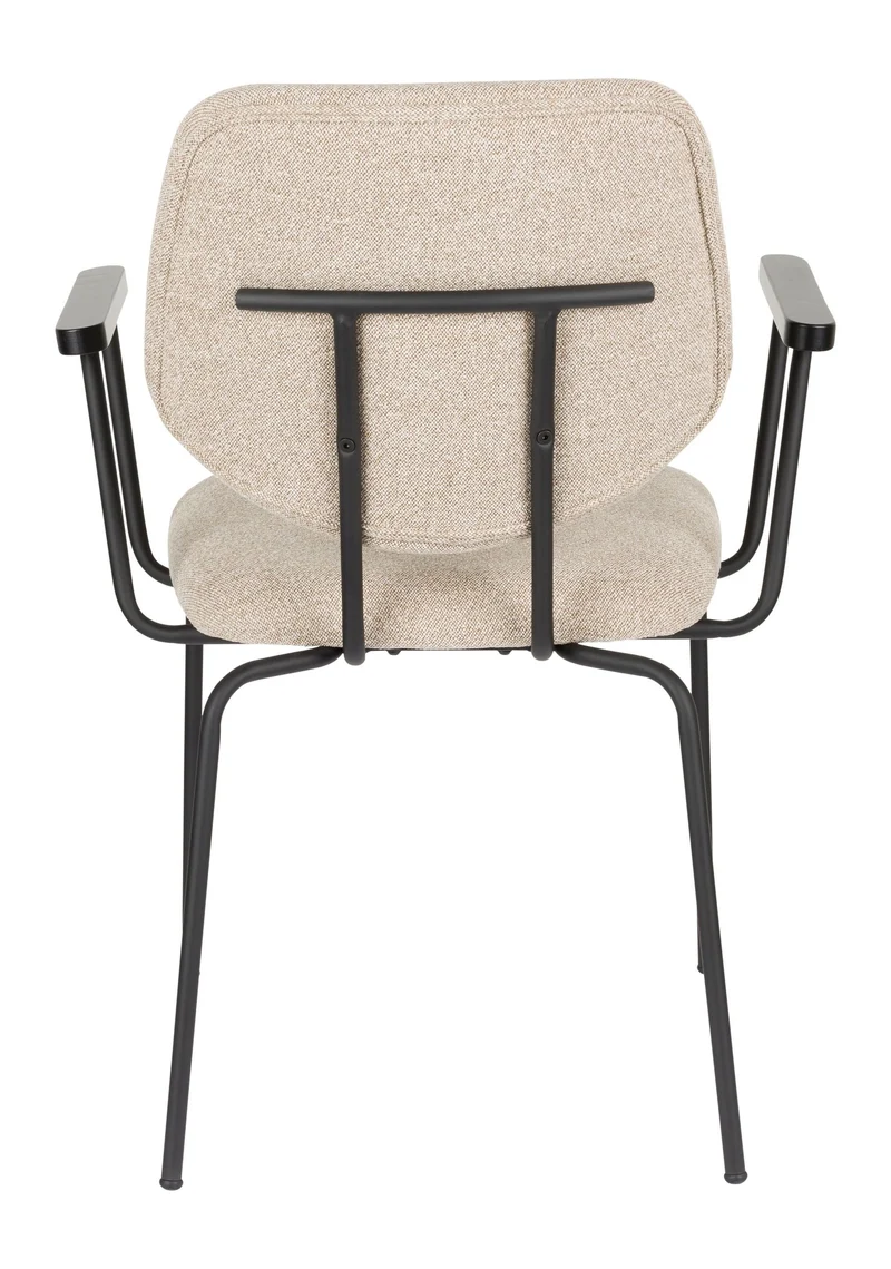 Sessel Zelo im 2er-Set, Beige mit Metallgestell für Esszimmer
