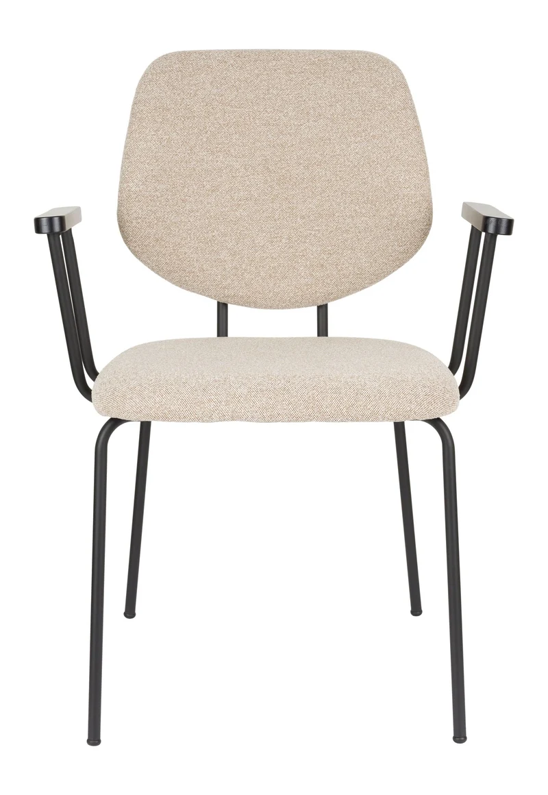Sessel Zelo im 2er-Set, Beige mit Metallgestell für Esszimmer