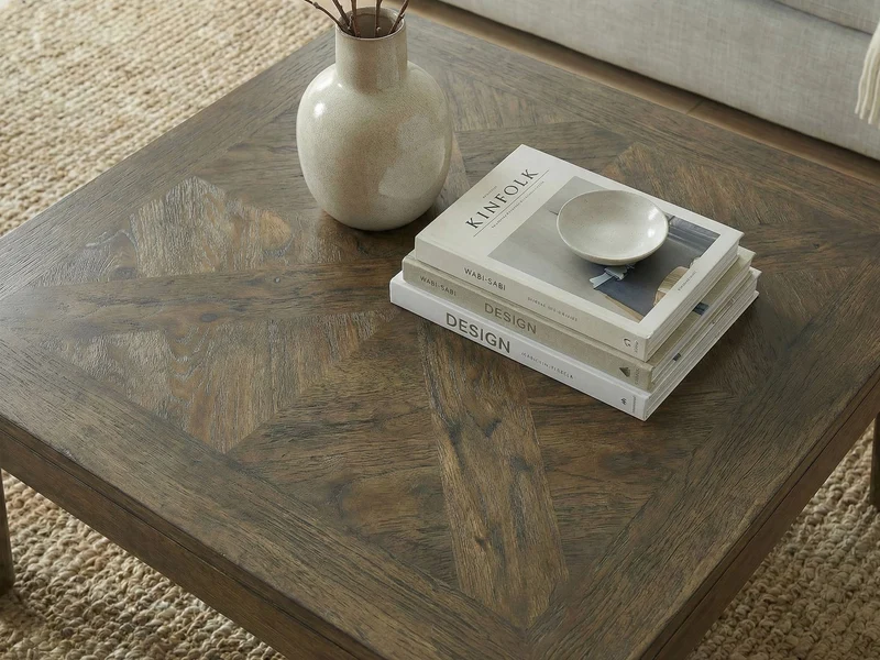 Couchtisch Mango Massivholz 60x60 cm Walnuss-Finish, Wohnling