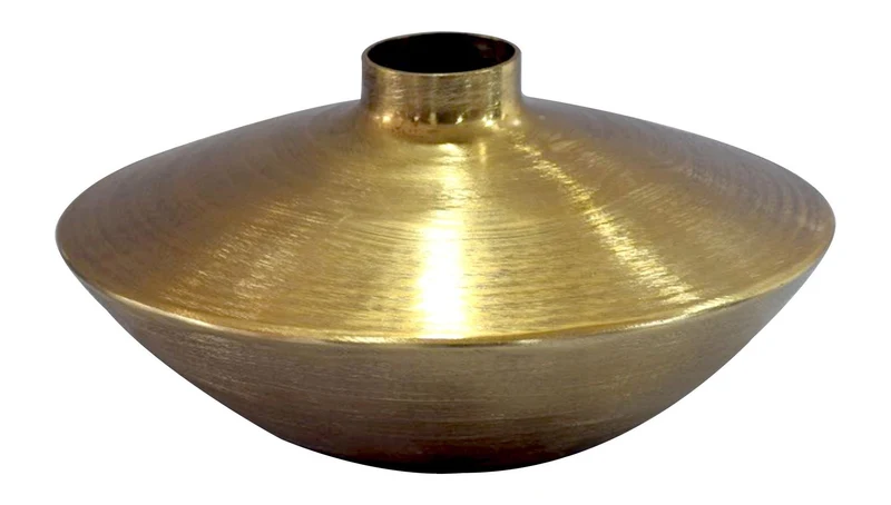 Tischvase Aluminium Gold 35 cm: handgefertigte Design-Dekovase