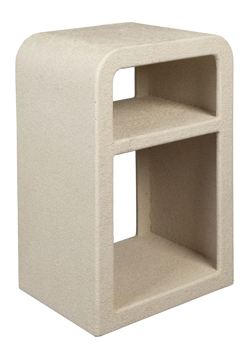 Beistelltisch Veda von Dutchbone aus recyceltem Marmor in Beige