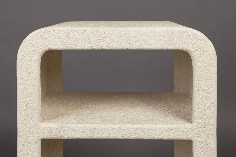 Beistelltisch Veda von Dutchbone aus recyceltem Marmor in Beige