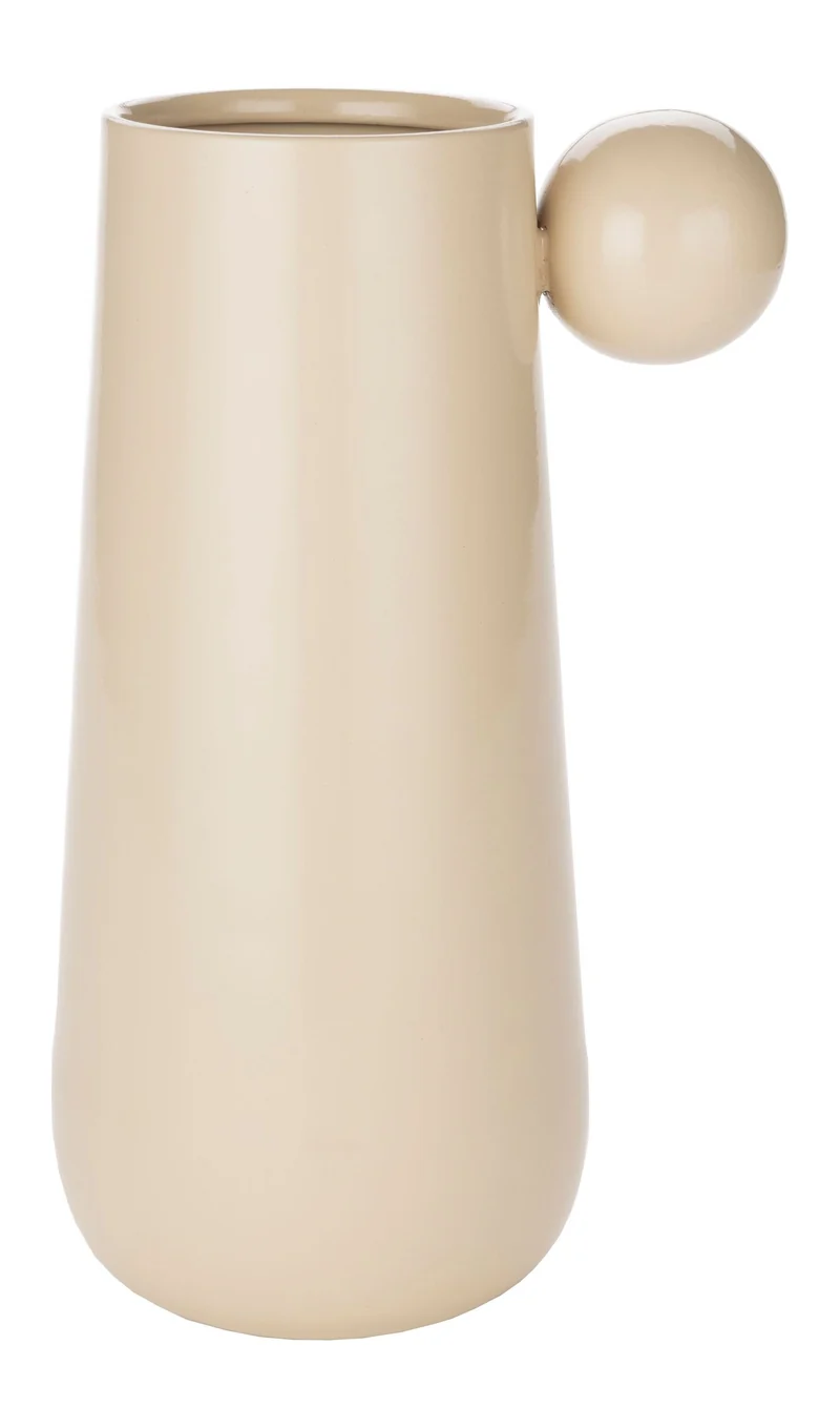 Vase Dot L in Beige mit Kugel-Detail aus Eisen von Dutchbone