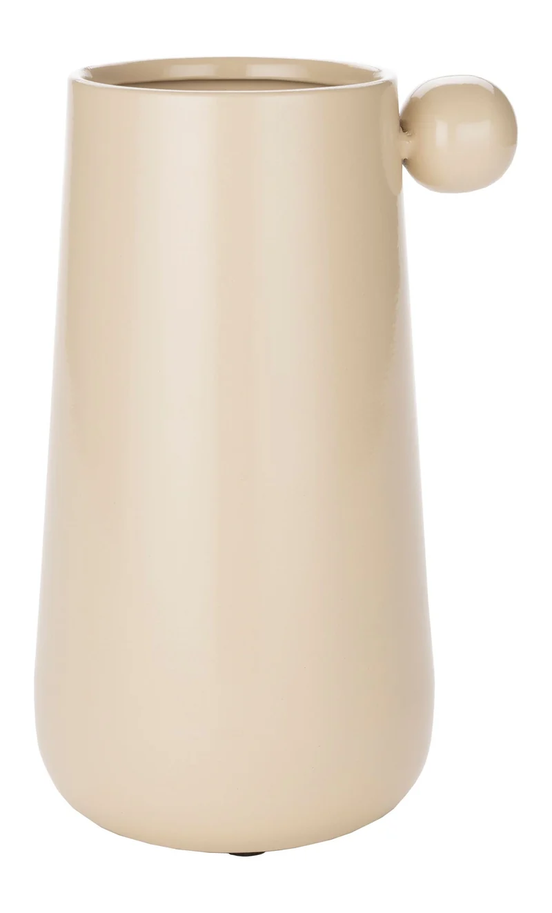 Vase Dot M Beige mit Kugel-Detail aus Eisen von Dutchbone