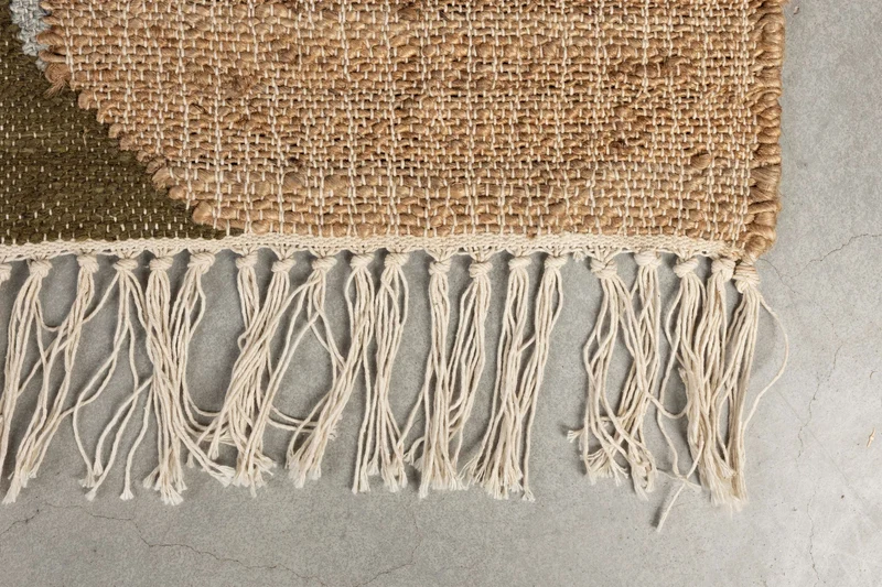 Teppich Pavilion 200x300 Natural Green Brown aus Wolle und Jute