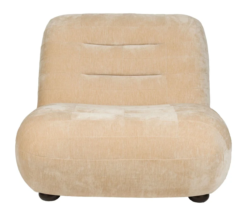 Loungesessel Wyatt Dutchbone mit Veloursbezug Beige für Wohnzimmer