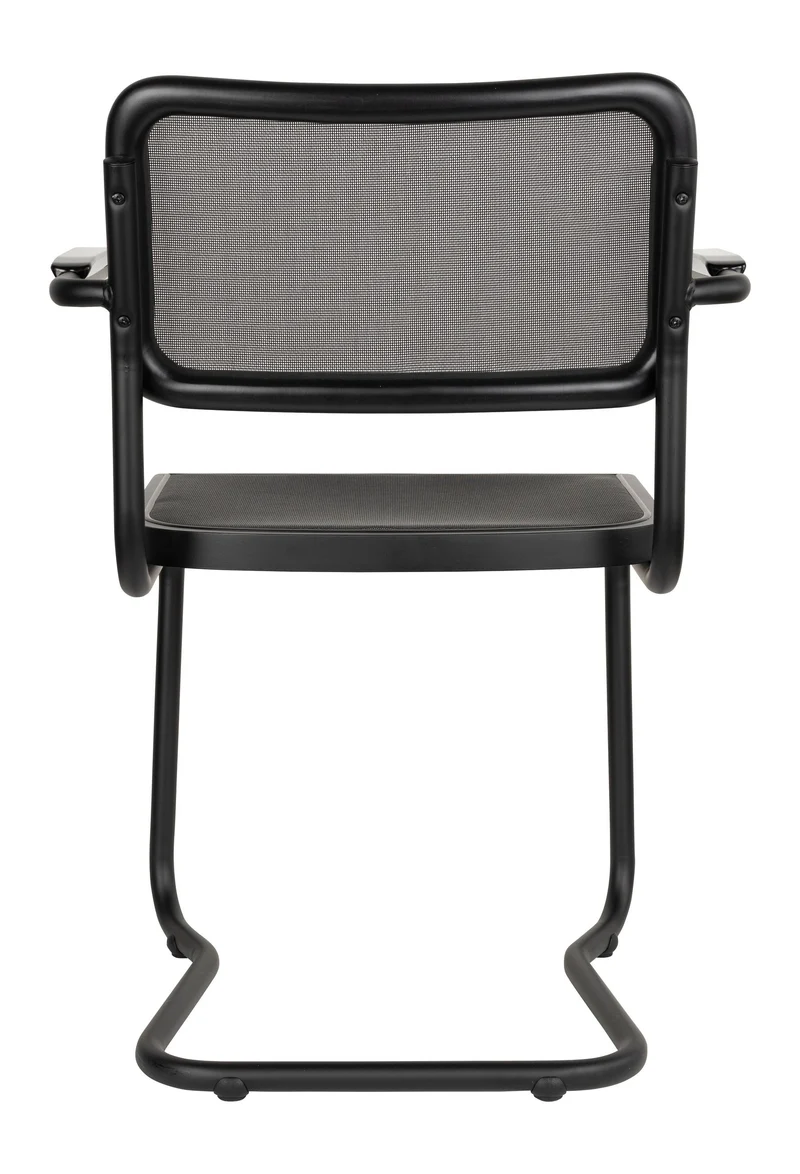 Sessel Carree 2er-Set, Schwarz mit Armlehne, Mesh von Dutchbone