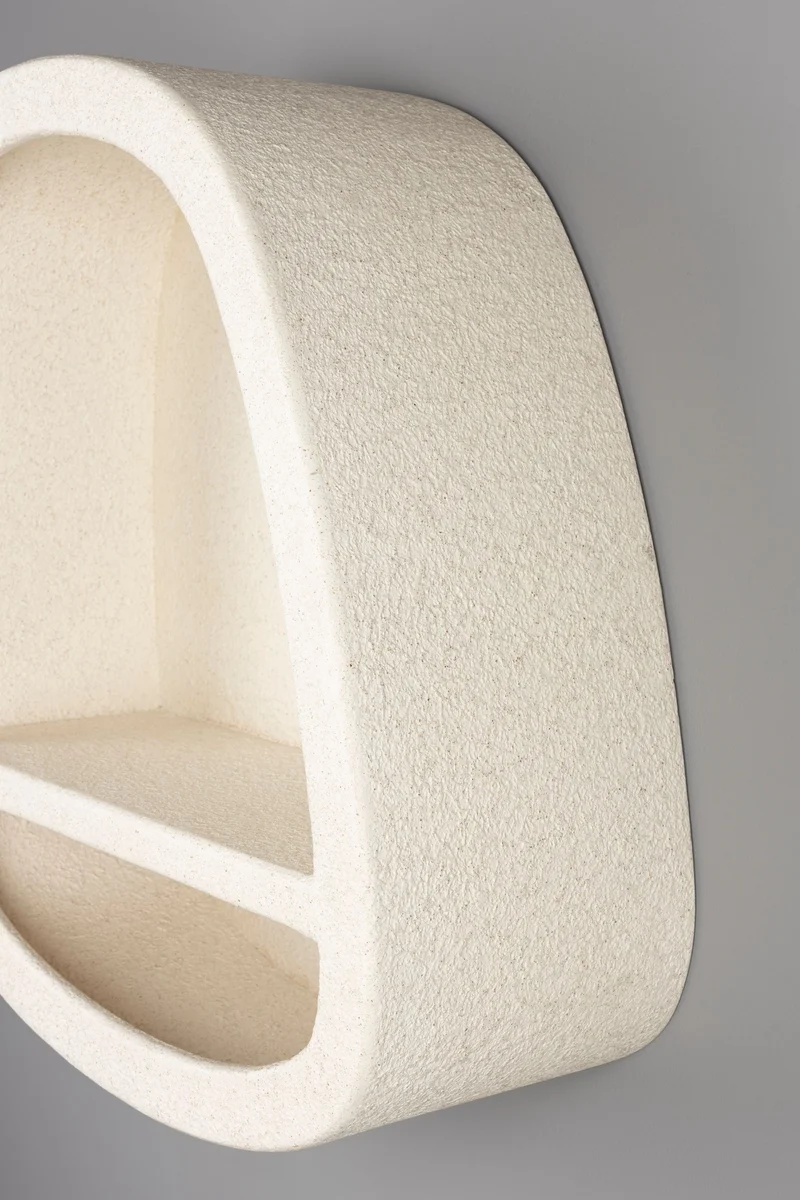 Wandregal Veda aus recyceltem Marmor, Beige – Wohnzimmer-Deko