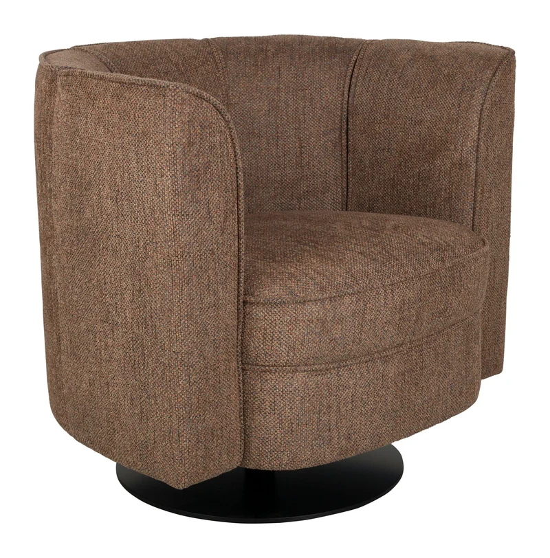 Loungesessel Flower Braun mit drehbarem Gestell von Dutchbone