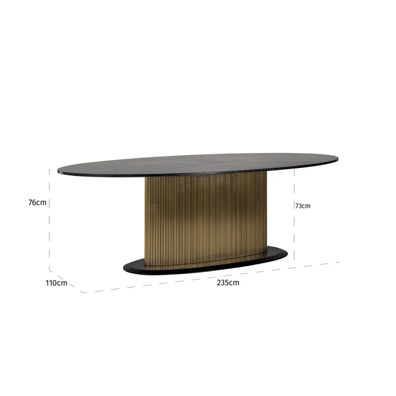Esstisch Ironville gold oval 235 cm – Richmond Marmor-Design