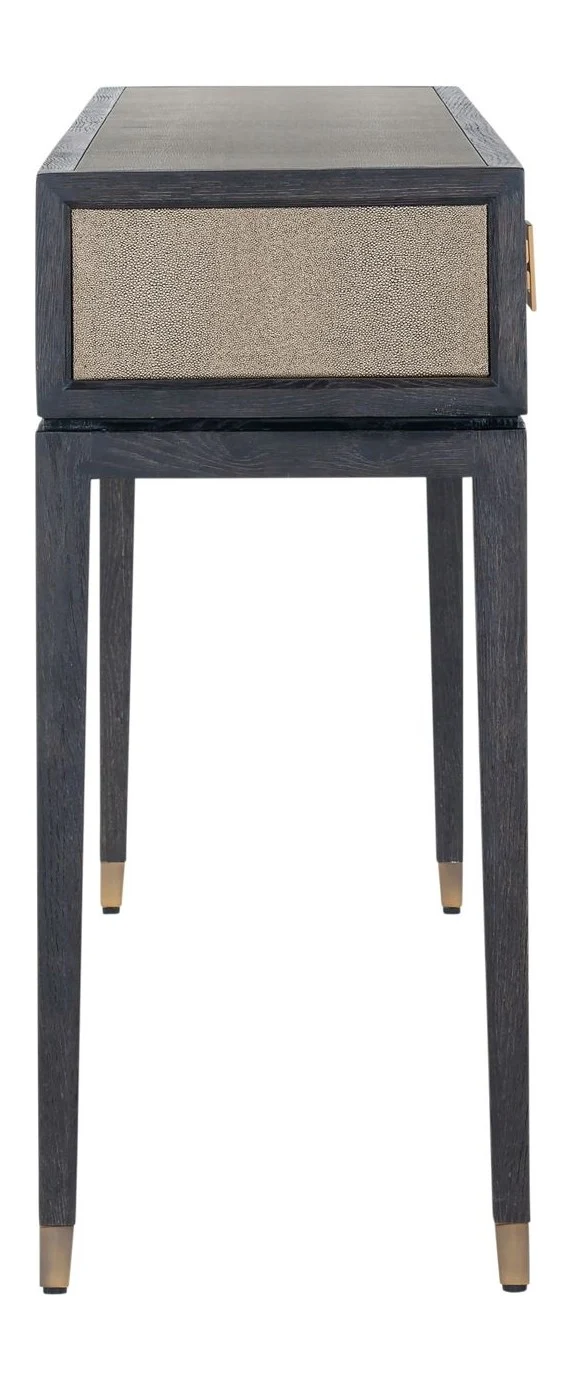 Konsole Bloomville Brass Shagreen aus Eiche mit PU-Leder von Richmond