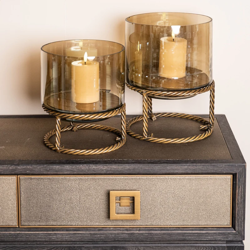 Konsole Bloomville Brass Shagreen aus Eiche mit PU-Leder von Richmond