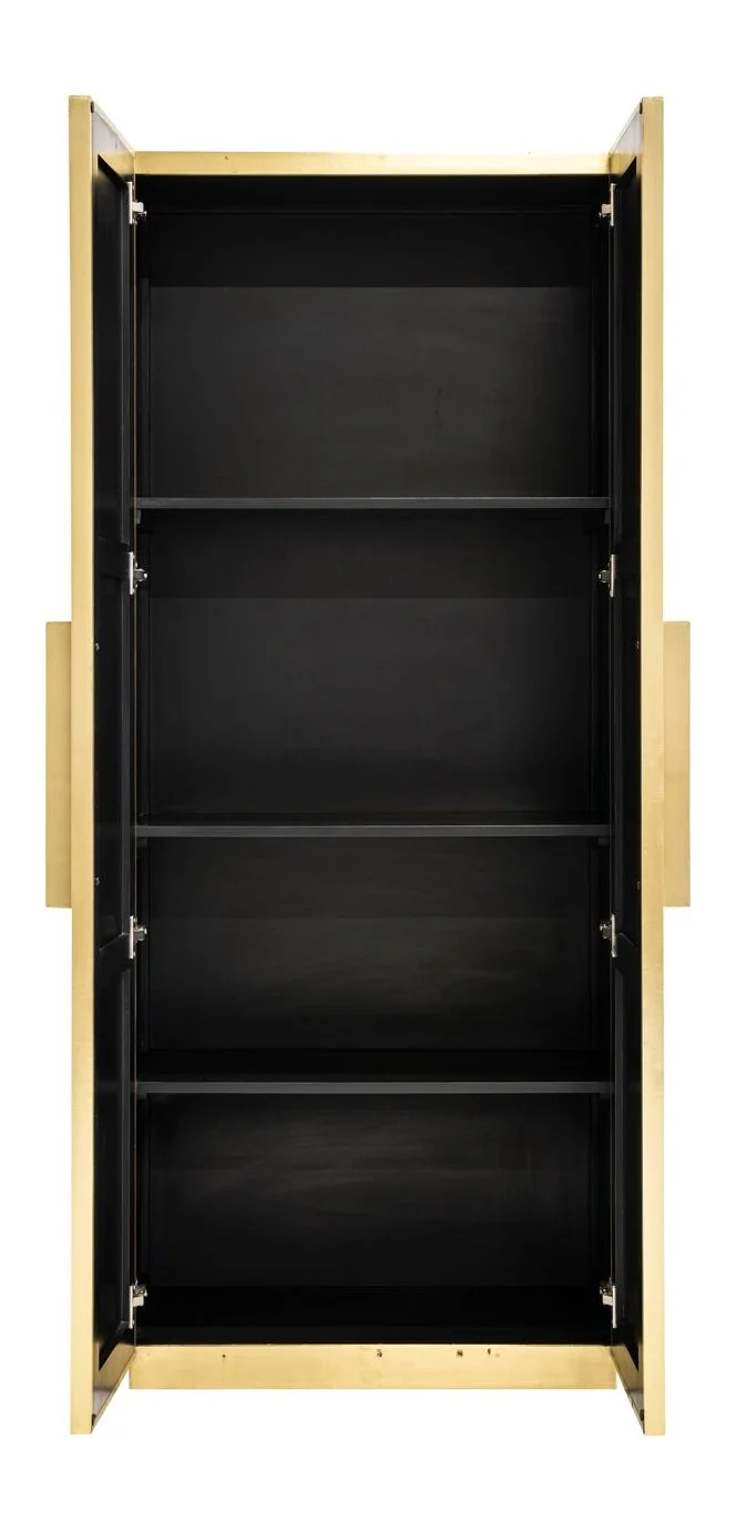 Schrank Ironville gold, 191 cm, Eisen mit Messingverkleidung