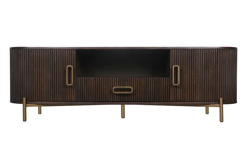 TV-Schrank Luxor von Richmond, Eiche braun mit Golddetails, 181,5 cm