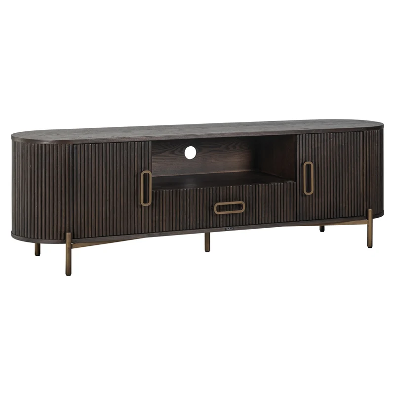TV-Schrank Luxor von Richmond, Eiche braun mit Golddetails, 181,5 cm