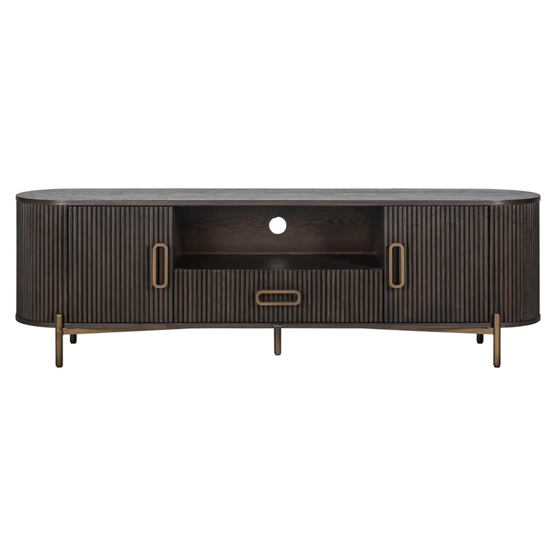 TV-Schrank Luxor von Richmond, Eiche braun mit Golddetails, 181,5 cm