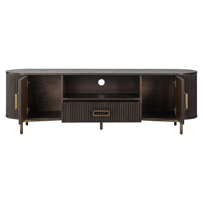 TV-Schrank Luxor von Richmond, Eiche braun mit Golddetails, 181,5 cm