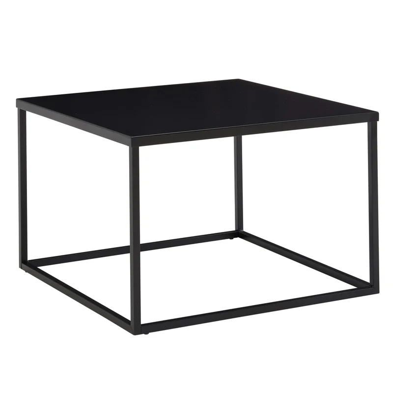 Couchtisch 60x60x40cm Metall Schwarz Industrial Wohnzimmertisch Quadratisch