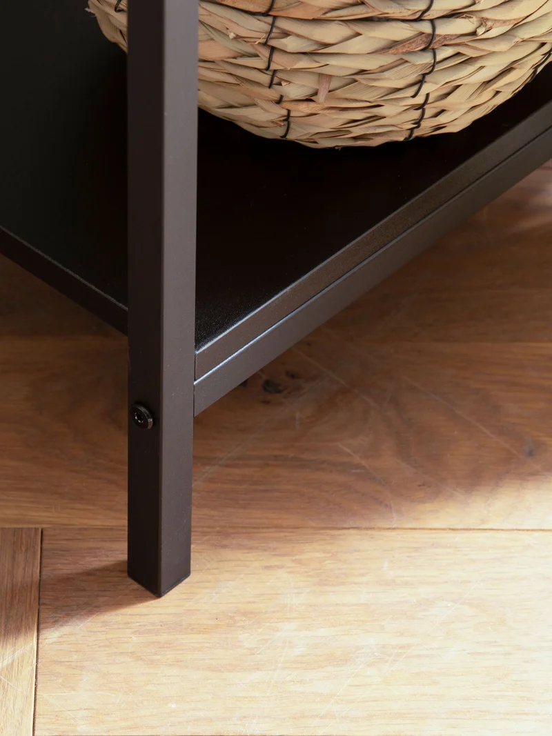 Konsolentisch Schwarz 100x30x75cm Wiener Geflecht Schubladen Rattan