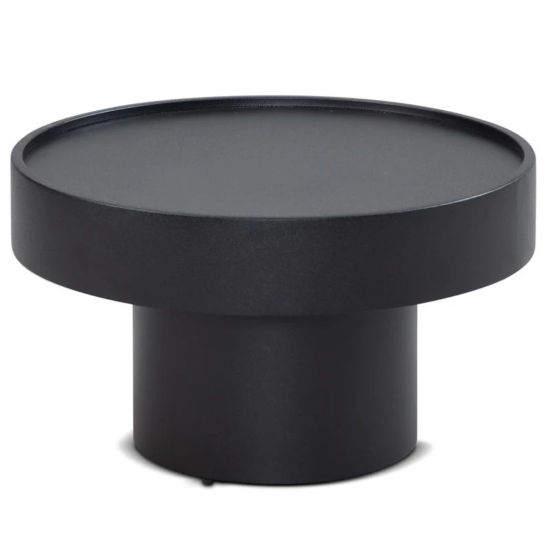 Couchtisch Rund Metall Schwarz 60x60x36cm Modern Wohnzimmer Design