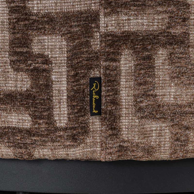 Hocker & Fußbank Lexie Brown Labyrinth Ø70 cm – runder Pouf