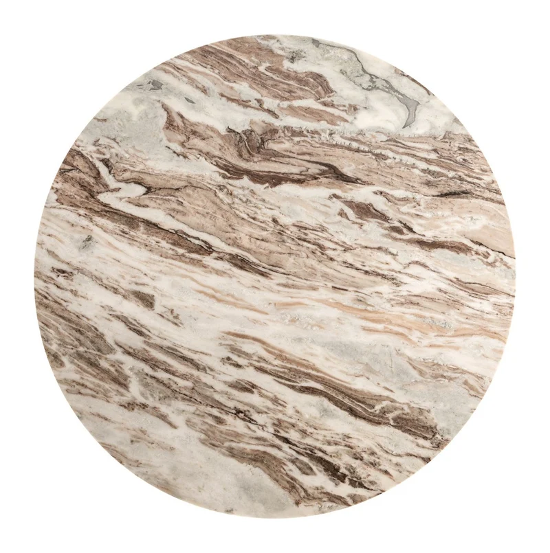 Esstisch Bottega Blush beige mit Marmorplatte, Ø140 cm, Richmond