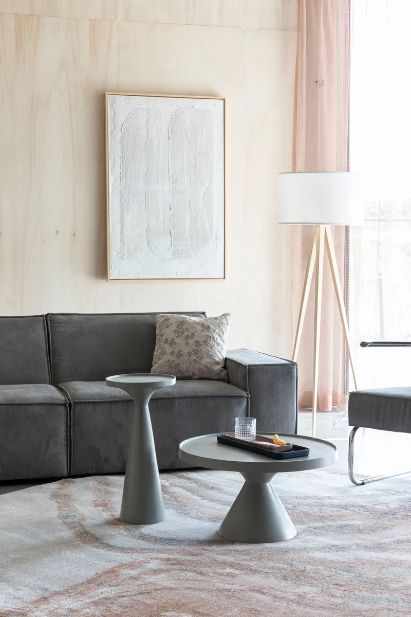 Teppich Solar 240x240 cm in Grey/Terra von Zuiver fürs Wohnzimmer