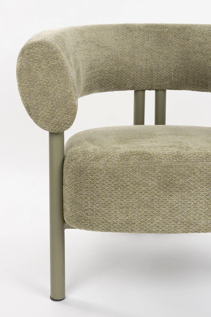 Loungesessel Heels Zuiver in Grün mit Metallgestell fürs Wohnzimmer