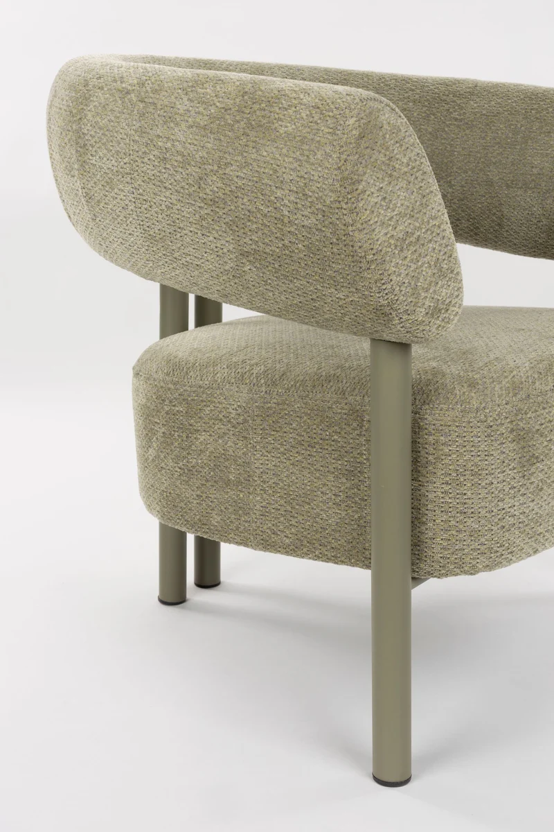Loungesessel Heels Zuiver in Grün mit Metallgestell fürs Wohnzimmer