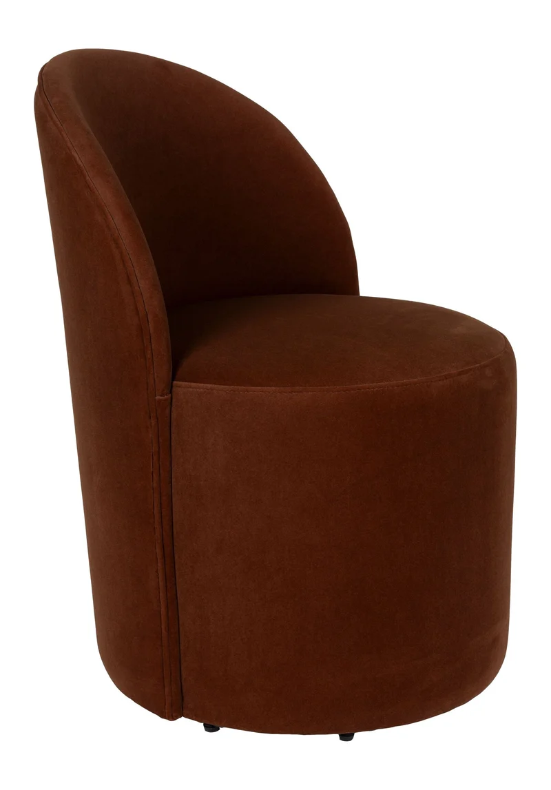 Loungesessel Plush Braun mit Samtbezug von Zuiver für Wohnzimmer