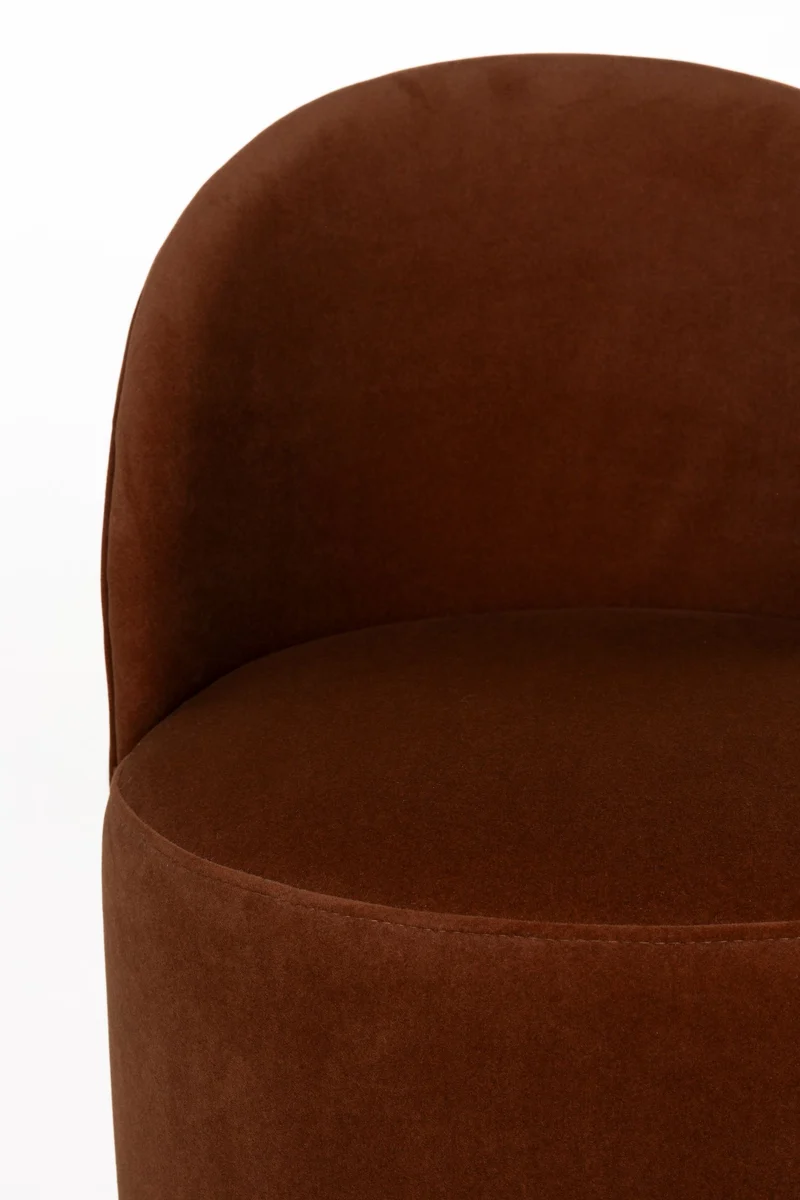 Loungesessel Plush Braun mit Samtbezug von Zuiver für Wohnzimmer