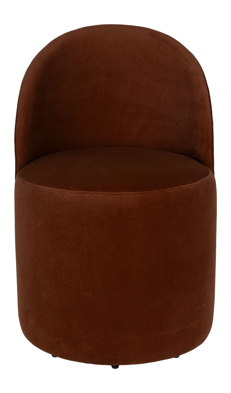 Loungesessel Plush Braun mit Samtbezug von Zuiver für Wohnzimmer