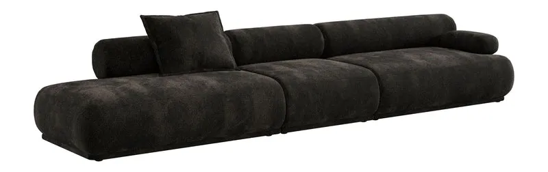 Sofa Rembrandt 4,5-Sitzer, Dunkelbraun mit Rippstoff-Bezug von Zuiver