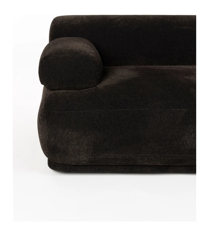 Sofa Rembrandt 4,5-Sitzer, Dunkelbraun mit Rippstoff-Bezug von Zuiver
