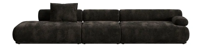 Sofa Rembrandt 4,5-Sitzer, Dunkelbraun mit Rippstoff-Bezug von Zuiver