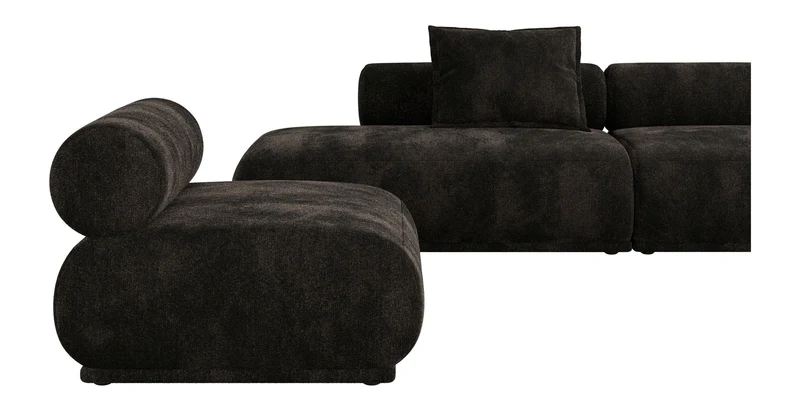 Sofa Rembrandt 4,5-Sitzer, Dunkelbraun mit Rippstoff-Bezug von Zuiver