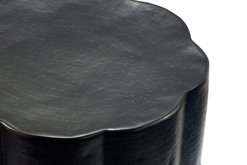 Beistelltisch Aluminium Schwarz 41 cm, runder Sofatisch von Wohnling