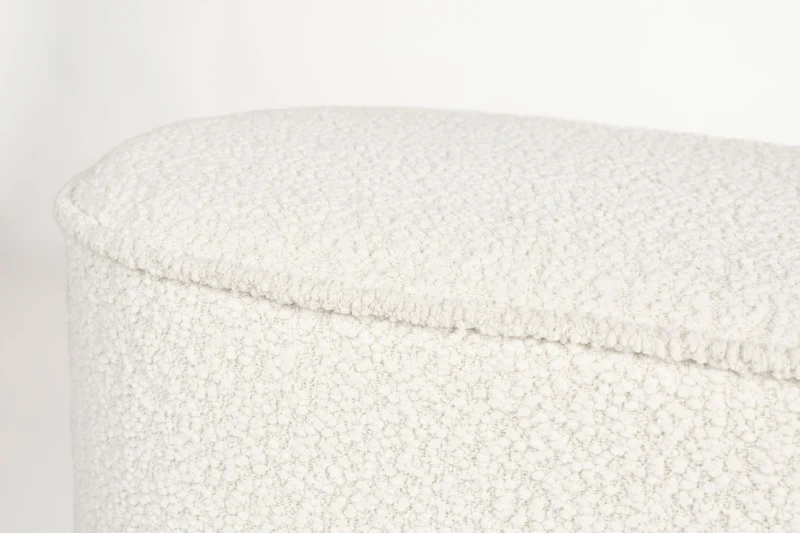 Sitzbank Marcos in Weiß mit Bouclé-Bezug für Esszimmer und Flur