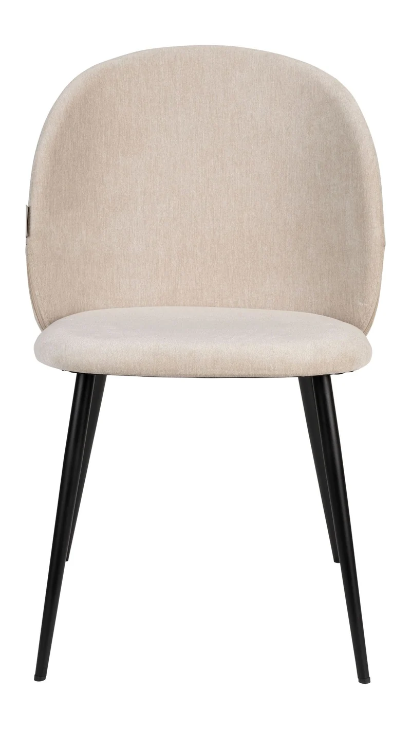 Esszimmerstuhl Cozy im 2er-Set, Beige mit Stahlgestell von Zuiver
