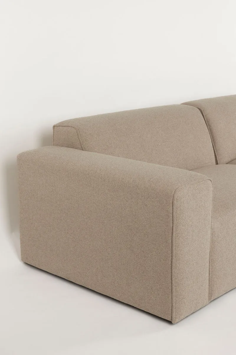 Sofa Milka 3-Sitzer rechts Cappuccino mit Chaiselongue von Zuiver
