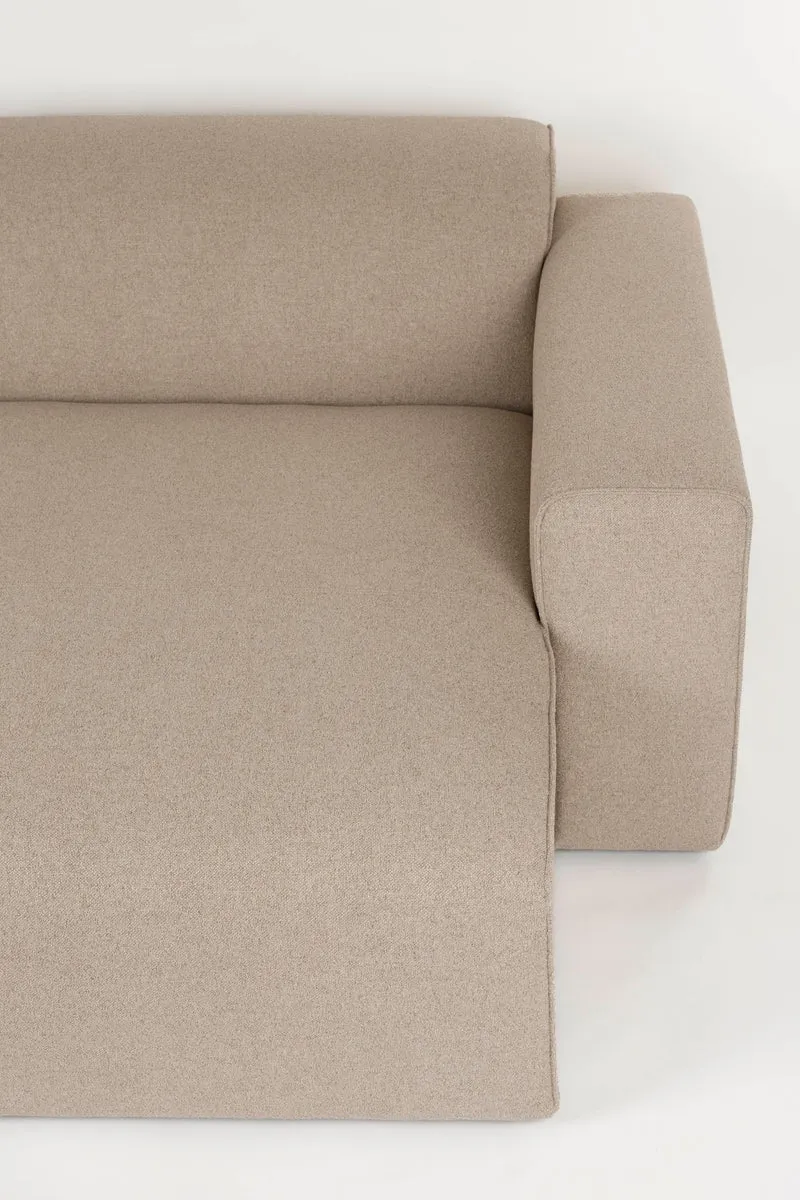 Sofa Milka 3-Sitzer rechts Cappuccino mit Chaiselongue von Zuiver