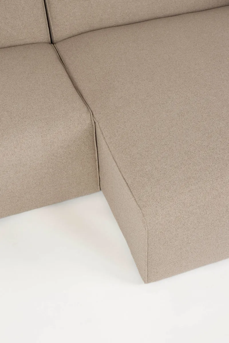 Sofa Milka 3-Sitzer rechts Cappuccino mit Chaiselongue von Zuiver