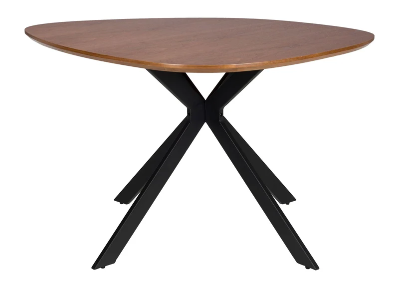 Esstisch Chase Organic Round in Beige mit schwarzem Metallgestell