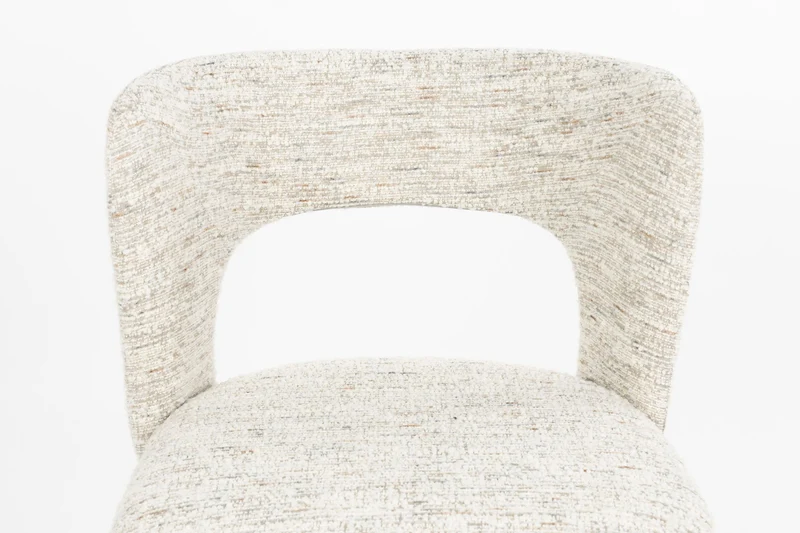 Esszimmerstuhl Chelsea im 2er-Set, Beige mit Bogenlehne aus Metall