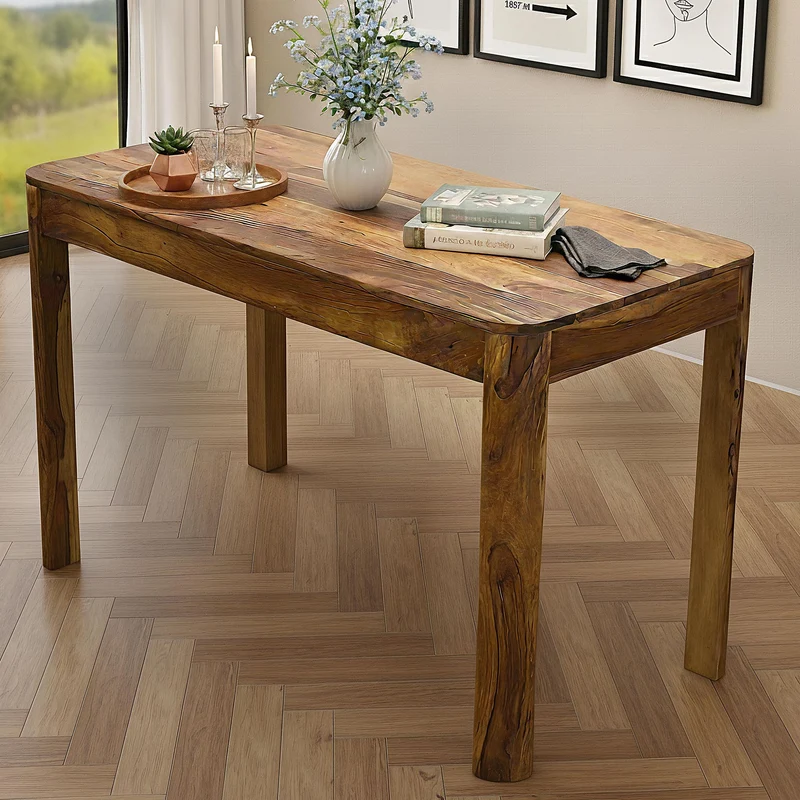 Esstisch Sheesham Massivholz 120cm, Küchentisch für 6 Personen